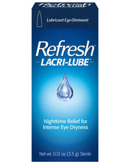Refresh Lacri-Lube bottle on nightstand ready for simple application.