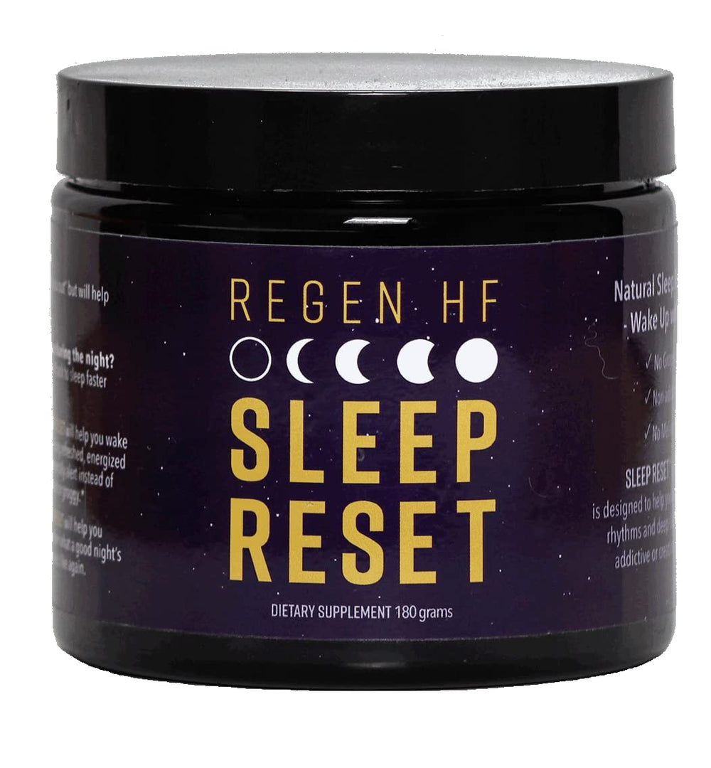 Regen HF Sleep Reset bottle front view, showcasing natural sleep support.
