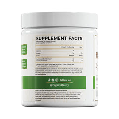 Regen Vitality packaging close-up emphasizing clean ingredients and non GMO labeling.
