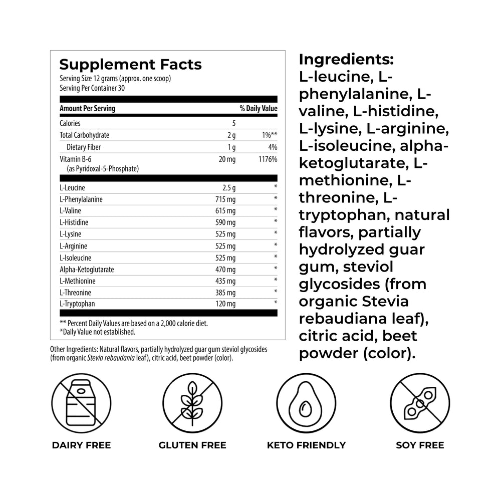 Amino Power Powder scoop measures a precise dose for easy mixing.