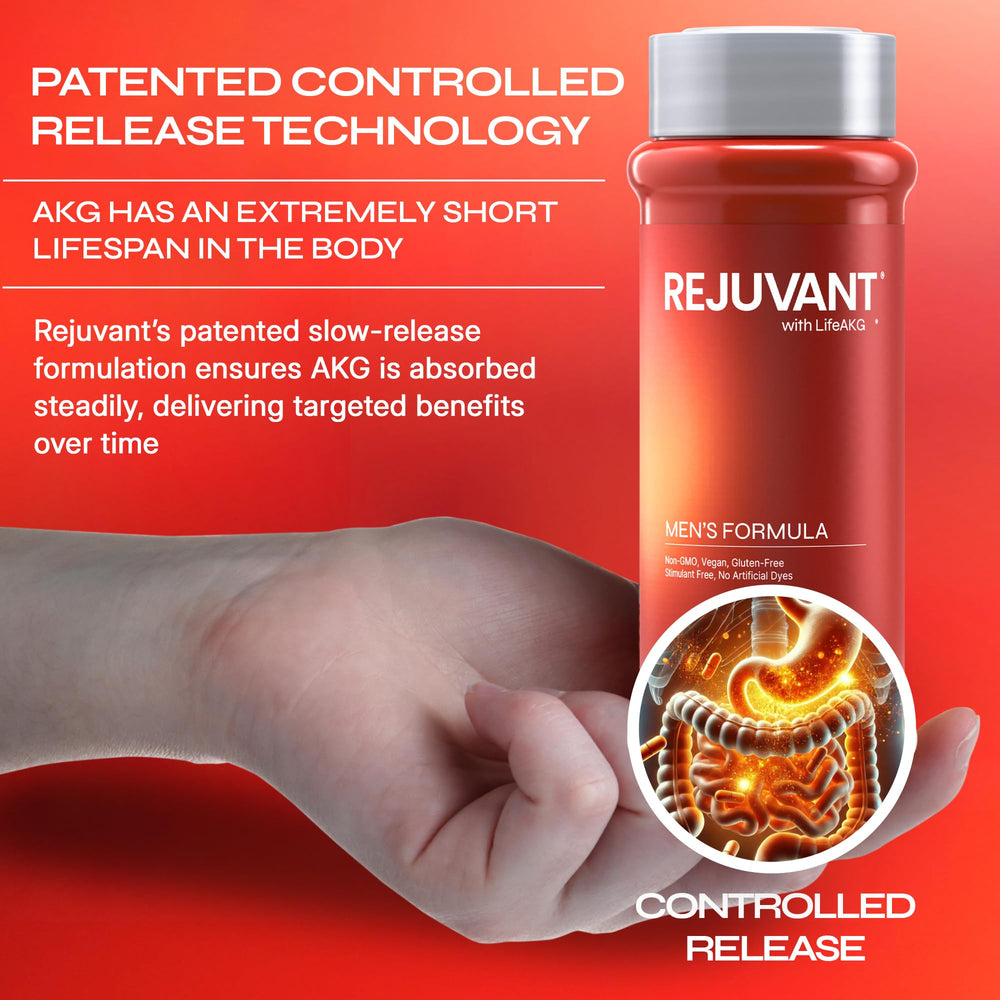 Rejuvant AKG Longevity tablets breakable for versatile intake.