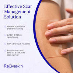 Rejuvaskin medical tape securing the silicone sheet during wear.