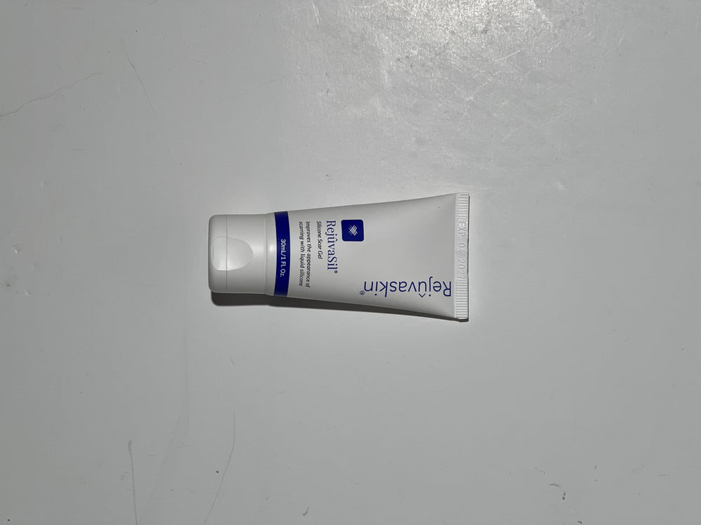 Scar texture improvement with Rejuvaskin silicone sheet.