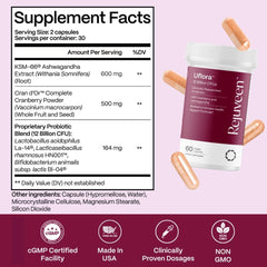 Rejuveen Uflora ashwagandha highlight tied to hormonal balance support.
