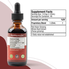 Alcohol-free extraction badge on Rejuvica Health Active Ginseng packaging