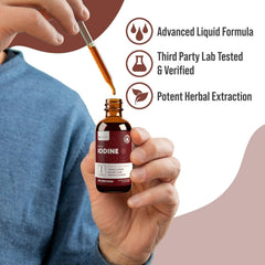 Rejuvica Health Active Iodine drops open bottle ready for daily use.