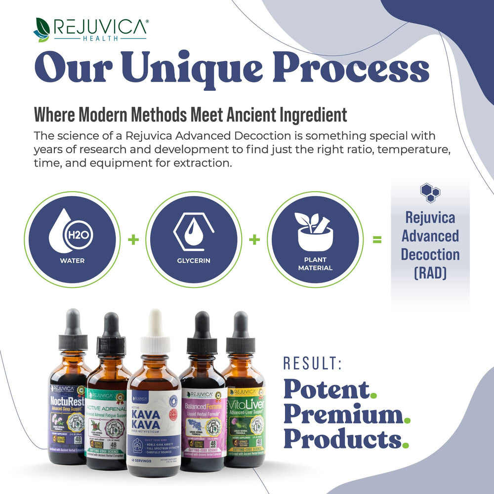 Rejuvica Health alcohol-free extraction highlights gentle, pure formulation