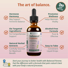 Rejuvica Health Balanced Femme dropper application enables quick, precise taste-friendly use.