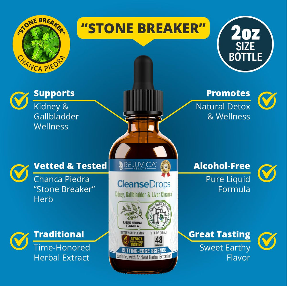 Rejuvica Health Cleanse Drops dropper used for quick absorption in beverages