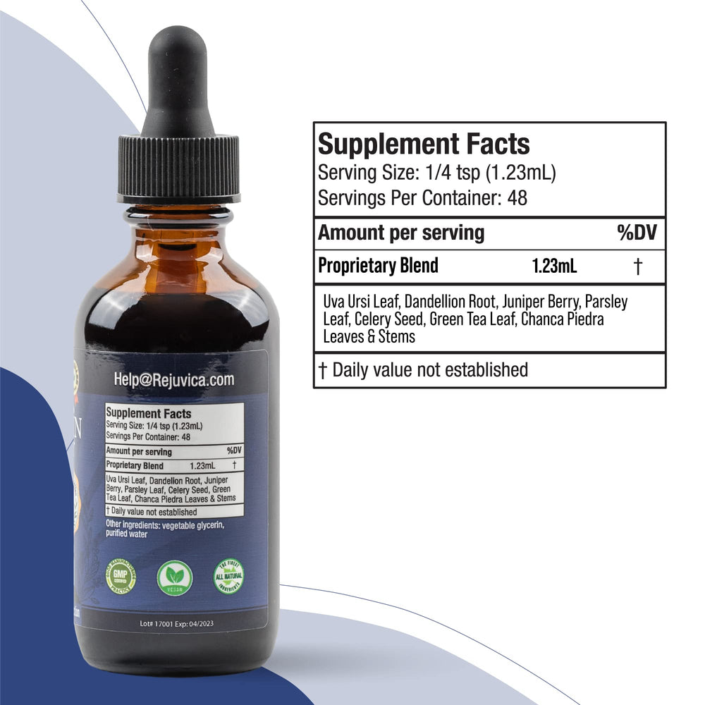 Rejuvica Health Hydrocin dropper beside bottle illustrating flexible dosing on the go.