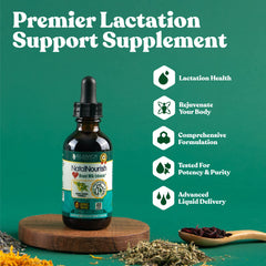 NatalNourish bottle pour demonstrates easy dosing for daily lactation support.