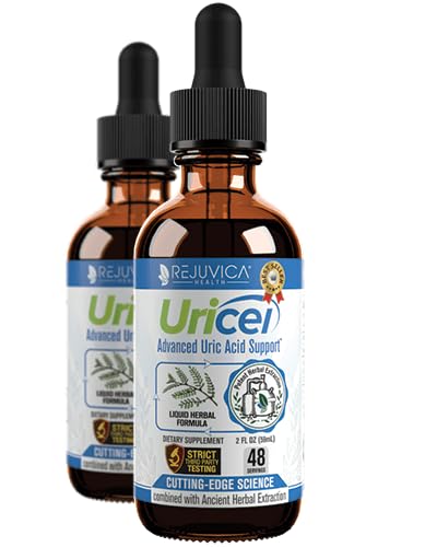 Rejuvica Health Uricel liquid bottle pour demonstrates quick absorption for daily use.