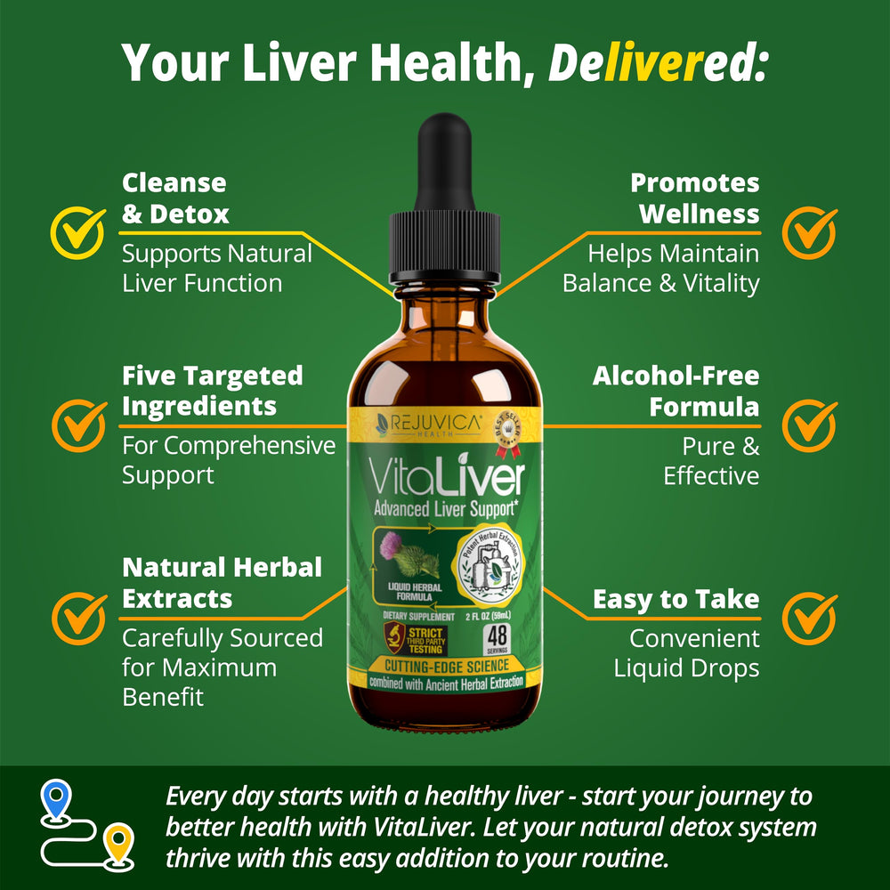VitaLiver dropper showing convenient liquid drops for daily liver wellness.