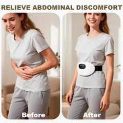 Relassy cordless belly massager powered by a 2500 mAh battery for travel use.