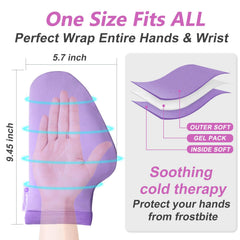 RelaxCoo dual-layer hand gloves protecting hands during cryotherapy sessions