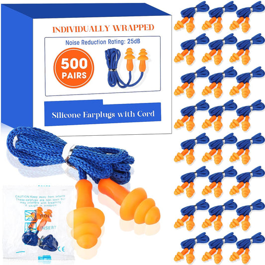 Relaxweex corded ear plugs bulk pack for easy storage at work and home