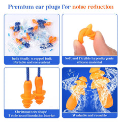 Relaxweex 25 dB NRR corded ear plugs reduce ambient noise
