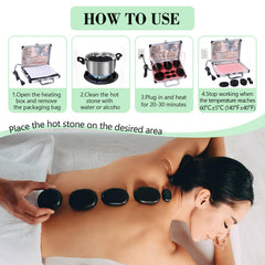 Portable massage stones kit ready for home, office or travel use