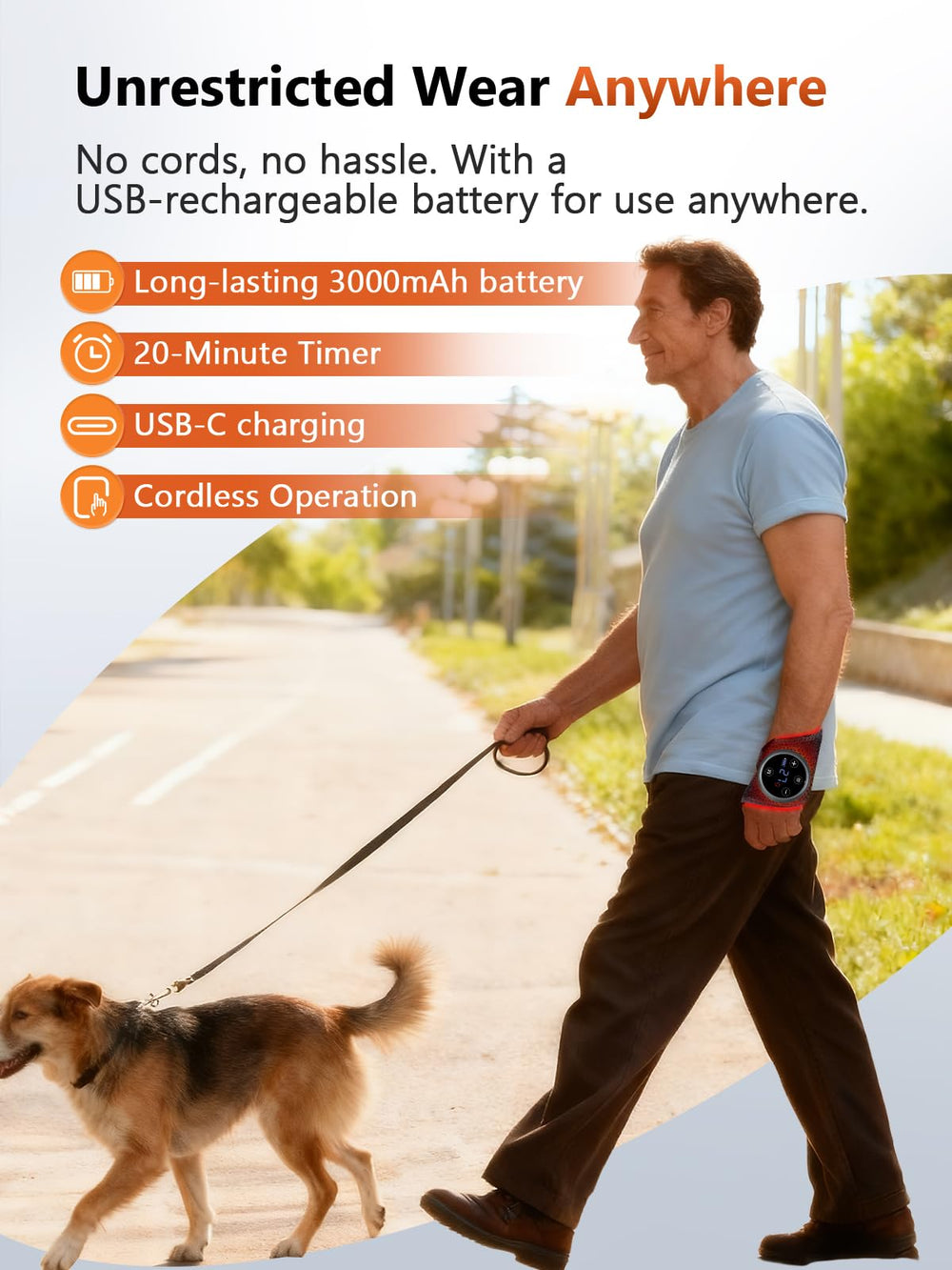 RELEXNOW five-mode red light and massage feature in action