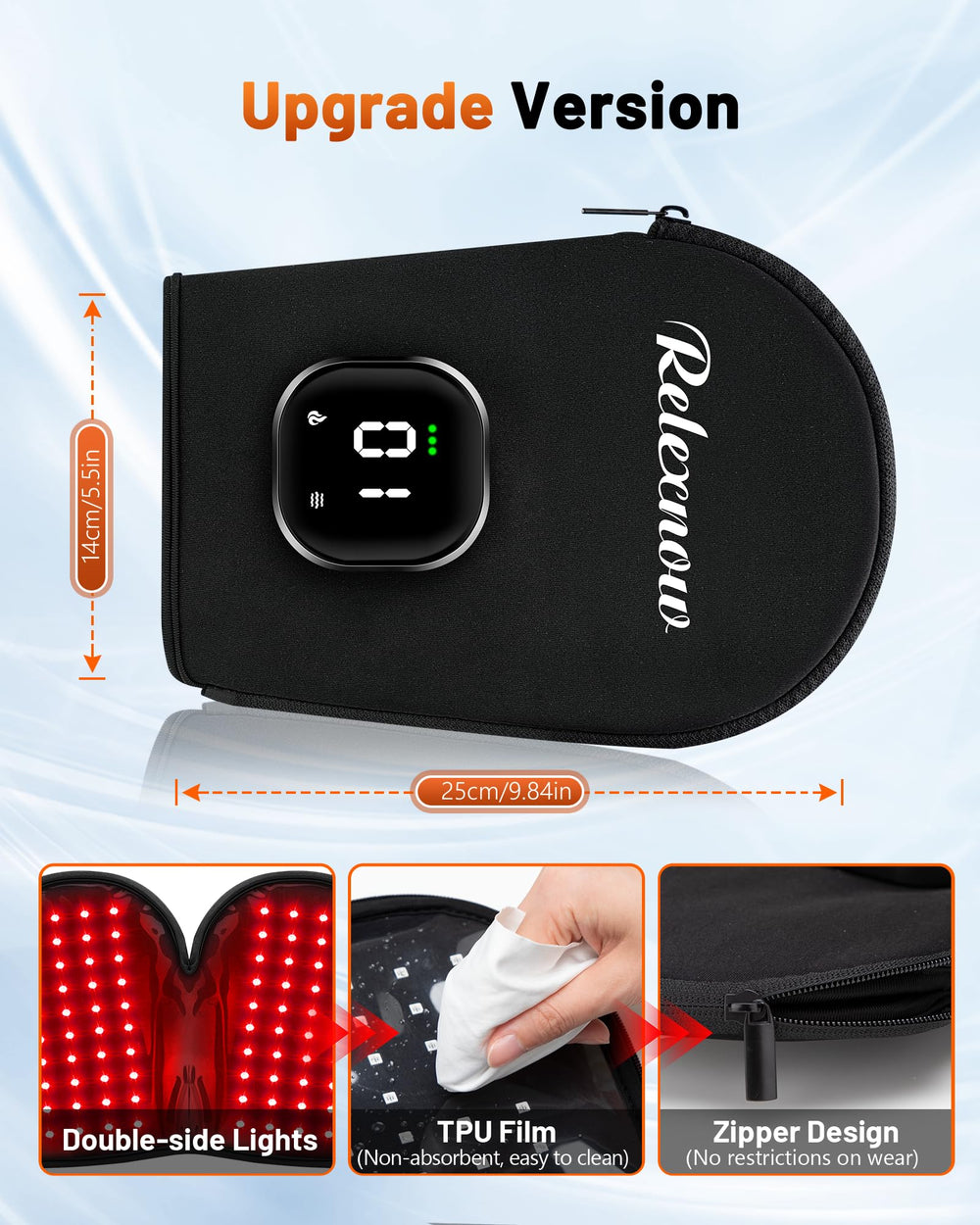 RELEXNOW rechargeable battery shot highlights wireless operation for home, office use