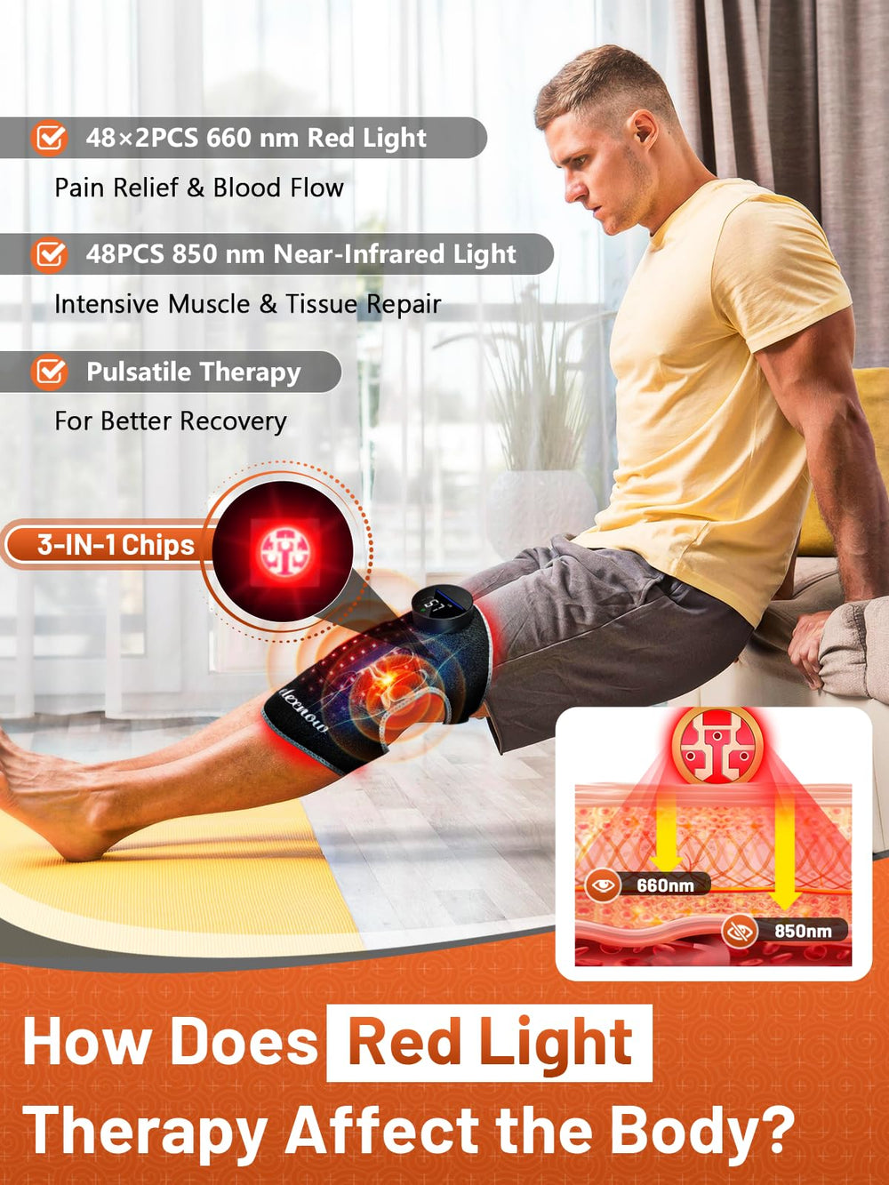 RELEXNOW heated vibration knee massage delivers warmth and targeted relief