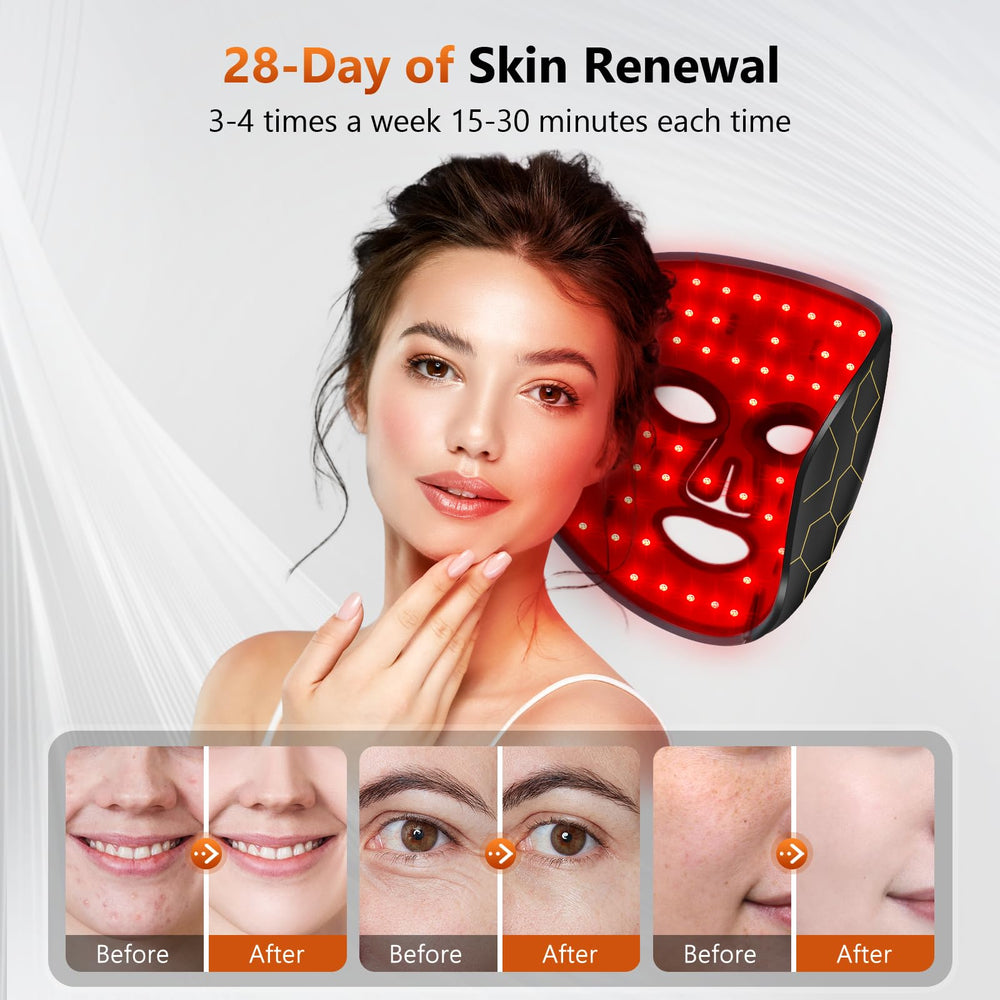RELEXNOW LED face mask beads close-up emphasizes dense illumination for potential skin benefits.