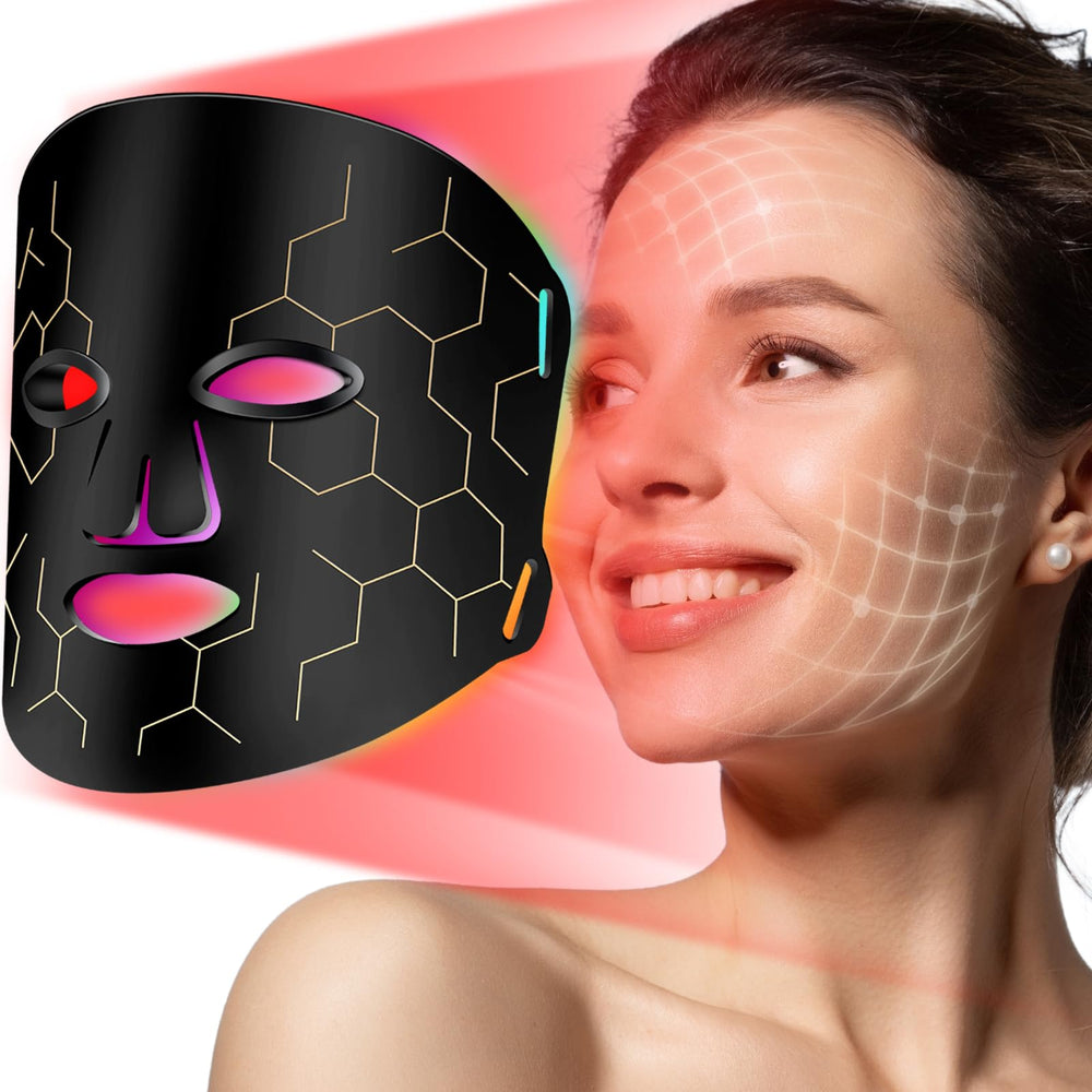RELEXNOW LED face mask front view highlights ergonomic comfort for at-home skincare.