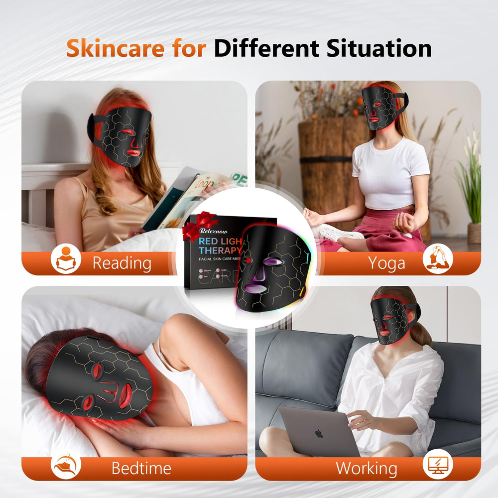 RELEXNOW LED face mask timer display highlights easy session control for consistent use.