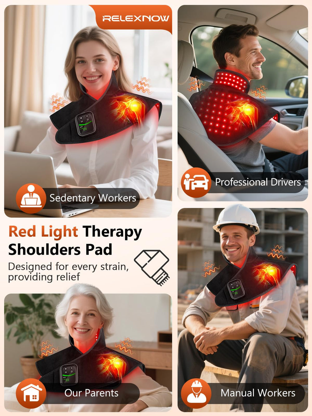 RELEXNOW wearable neck-shoulder pad designed for daily comfort.