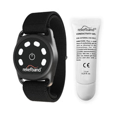 Reliefband Sport waterproof wristband worn on the wrist for water activities and nausea relief.