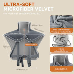ReliefRX snug-fit heating pad with four straps stays in place for a slip-free wrap.