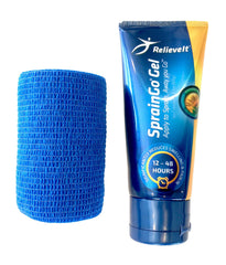 Relieveit Spraingo Gel applied on ankle to ease swelling.