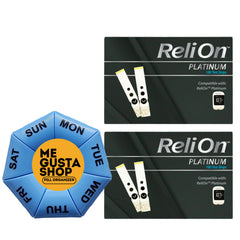ReliOn Platinum test strips box for reliable at-home glucose testing.
