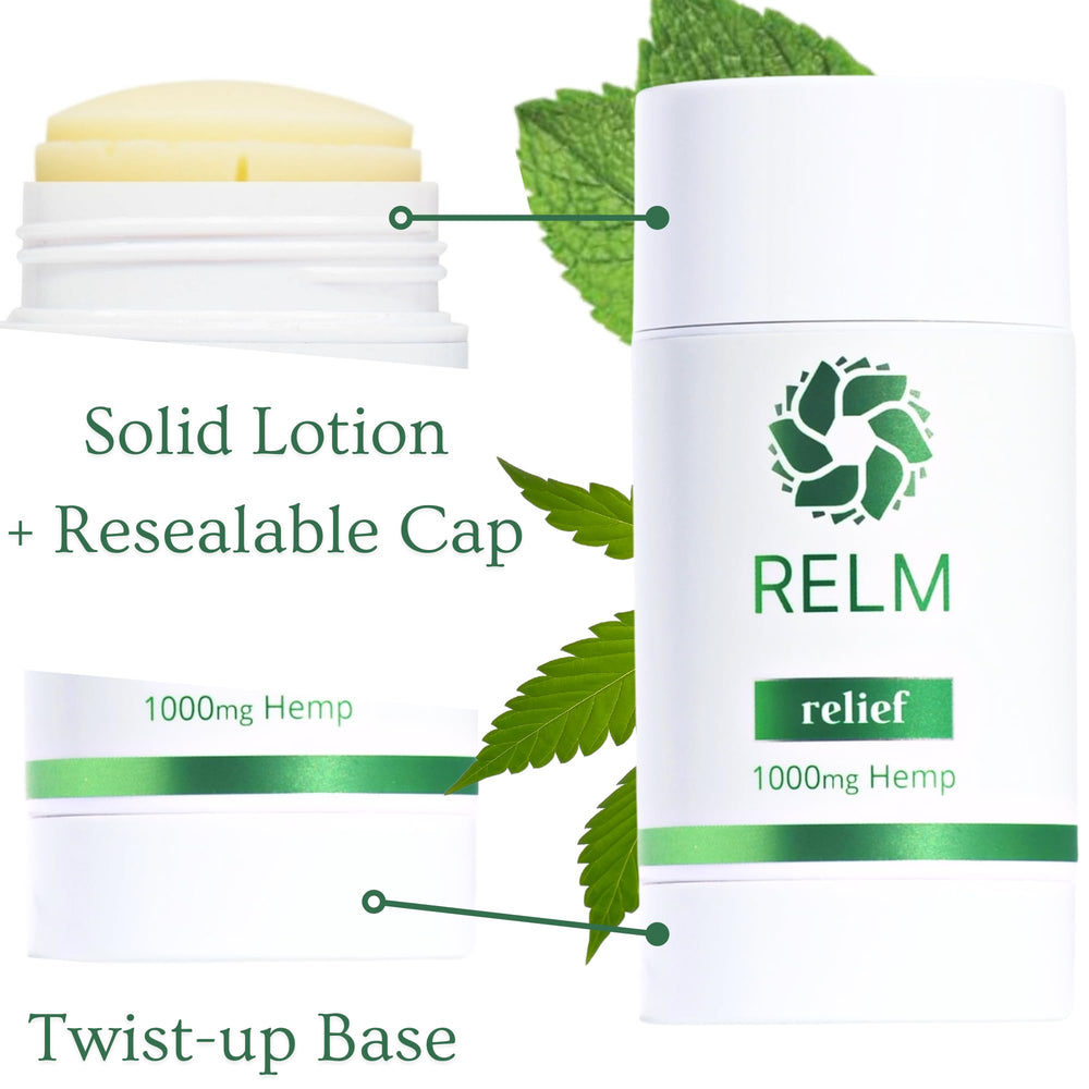 Relm Wellness Hemp Relief Stick twist-up convenient application without greasy residue