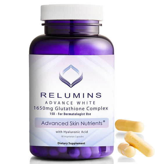 Relumins glutathione bottle for skincare antioxidant support