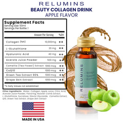 Relumins Colágeno Líquido brillo de piel, ideal para la rutina diaria.