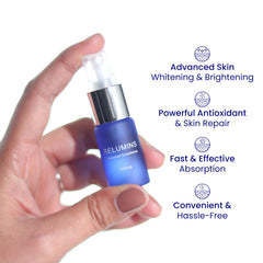 Relumins glutathione 6000mg label detail highlighting zinc and vitamin C