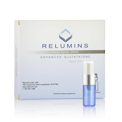 Relumins glutathione spray vial for convenient daily dosing on the go.