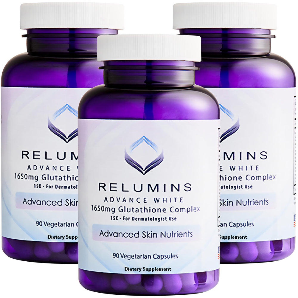 Relumins L-Glutathione Complex bottle front with antioxidant protection