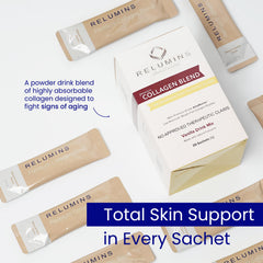 Relumins marine collagen drink mix vanilla pack shot for daily beauty routine