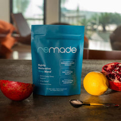 Remade Natural Sleep Aid capsules close-up for convenient nightly use