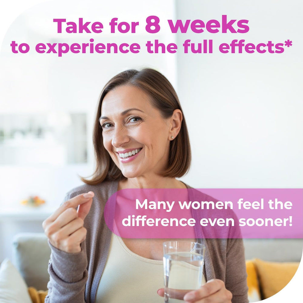Remifemin tablets closeup reveals small, easy-to-take capsules for daily use.