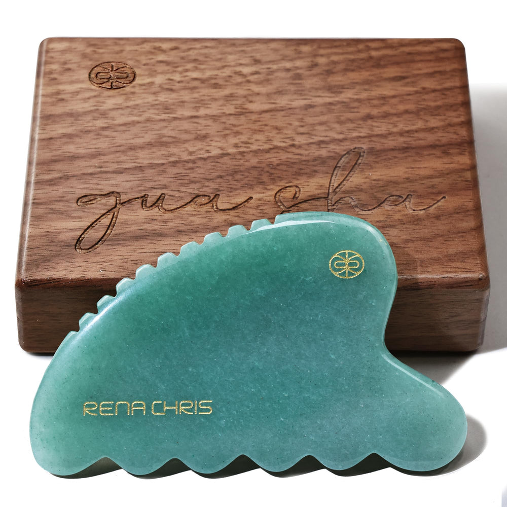 Rena Chris jade gua sha facial tool for soothing facial massage