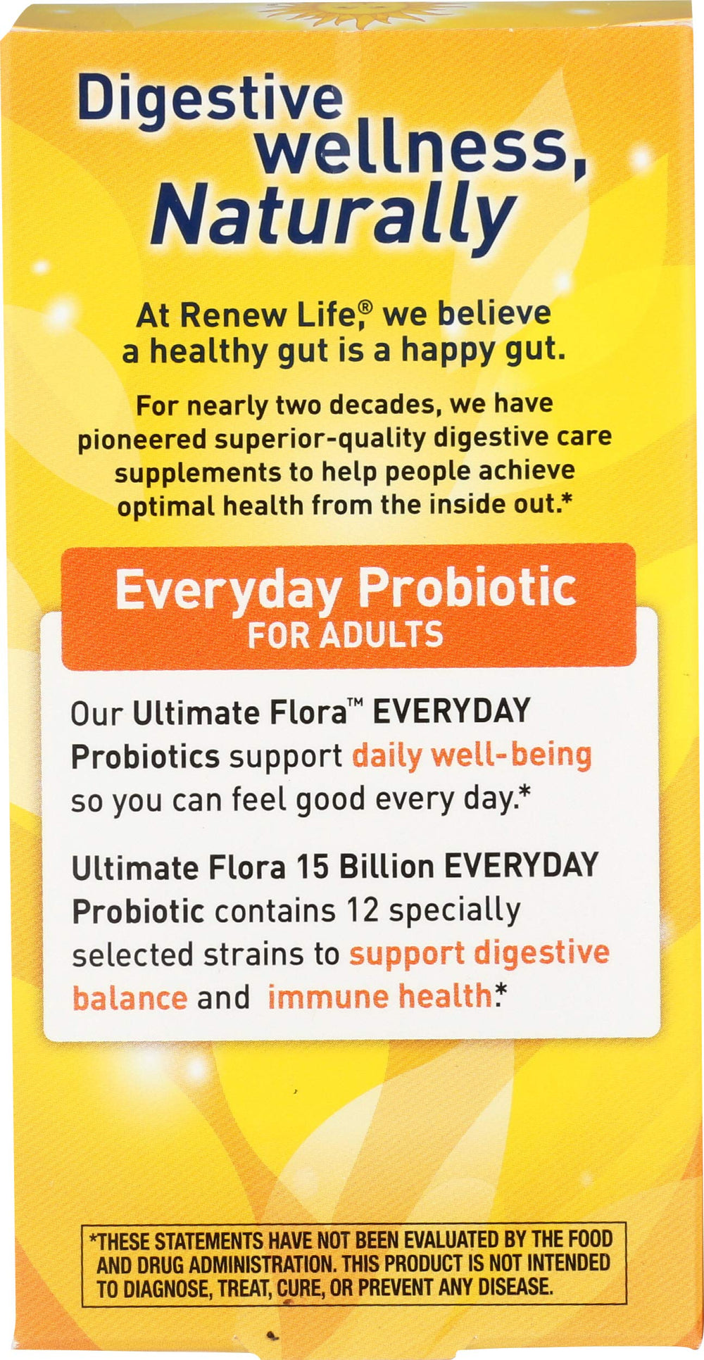 Closeup of Renew Life Everyday Probiotic capsules designed for easy swallowing.