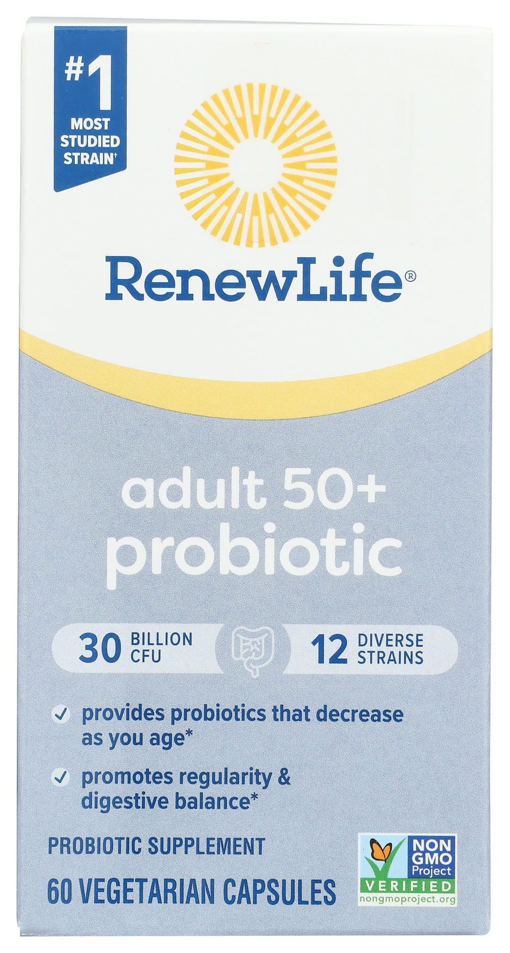 Renew Life Probiotic 30B UF bottle for daily gut balance support.