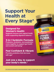 Vegan dairy-free Renew Life Ultimate Flora formula in a capsule form.