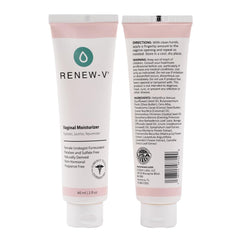 Renew-V product shown on a bathroom shelf for private daily care.