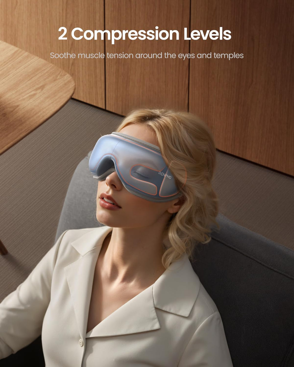 RENPHO eye massager compression kneading action for refreshed eyes after work
