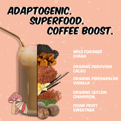 Renude Chagaccino packaging highlighting vegan, keto, and zero-calorie formula