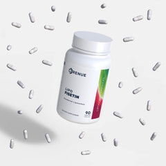 Renue By Science Fisetin packaging box emphasizing non-GMO USA-made production